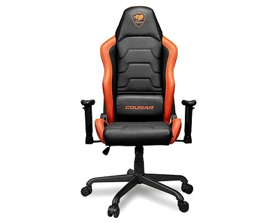 Cougar Armor Air Gaming Chair Dual High Back Ergonomic Breathable PVC Leather  Adjustable Armrest  Reclaining Backrest up to 160º Tilt Mechanism, Black