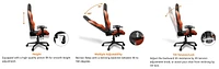 Cougar Armor Air Gaming Chair Dual High Back Ergonomic Breathable PVC Leather  Adjustable Armrest  Reclaining Backrest up to 160º Tilt Mechanism, Black