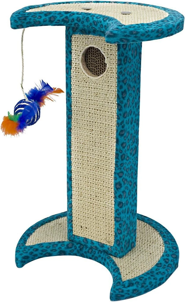 Penn Plax Crescent Moon Tower Leopard Blue With Refill