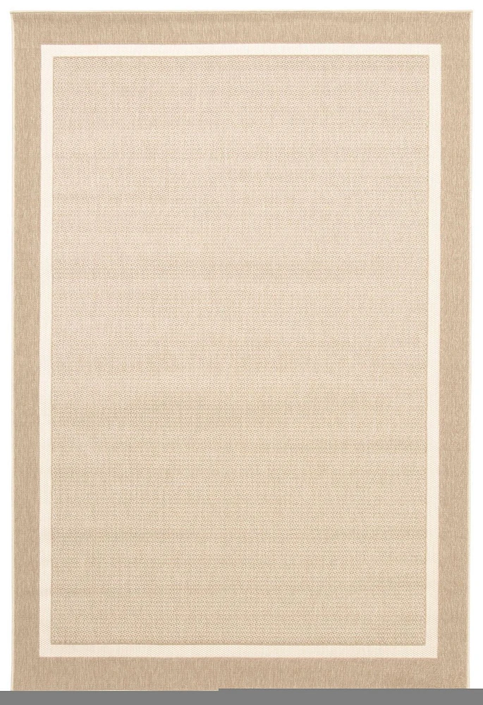 ECARPET Indoor/Outdoor for Balcony, Patio and Garden Platinum Ivory Rug