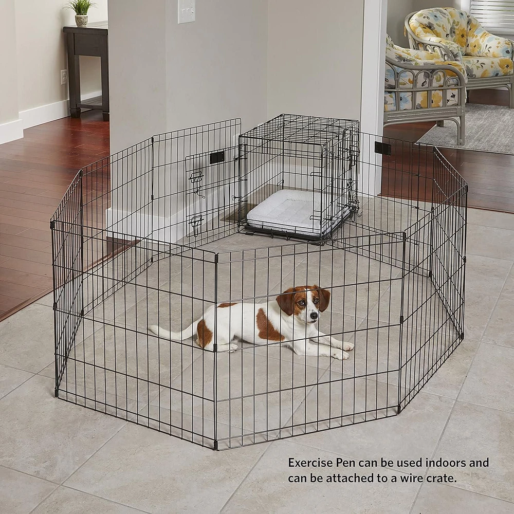 Midwest Black Exercise Pen 42 Inch 8 Panels ( No Door)