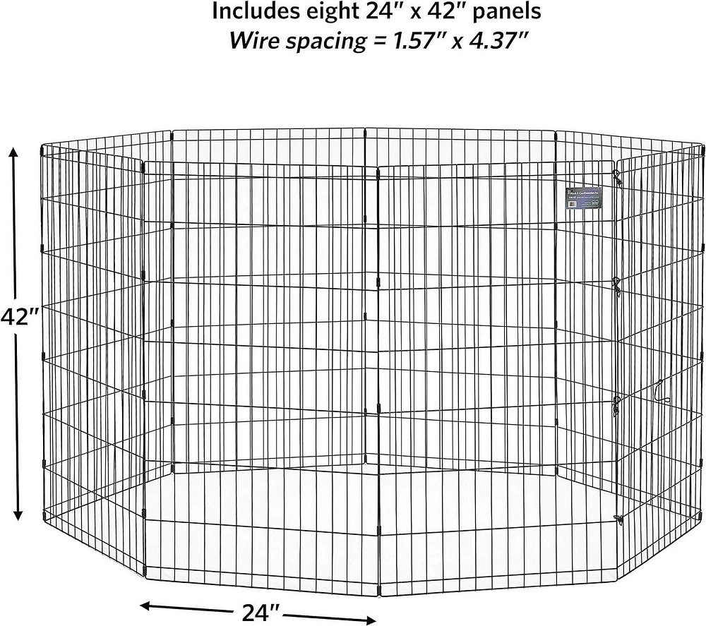 Midwest Black Exercise Pen 42 Inch 8 Panels ( No Door)