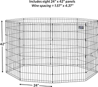 Midwest Black Exercise Pen 42 Inch 8 Panels ( No Door)