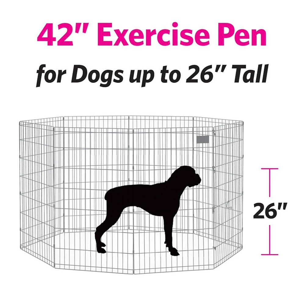 Midwest Black Exercise Pen 42 Inch 8 Panels ( No Door)