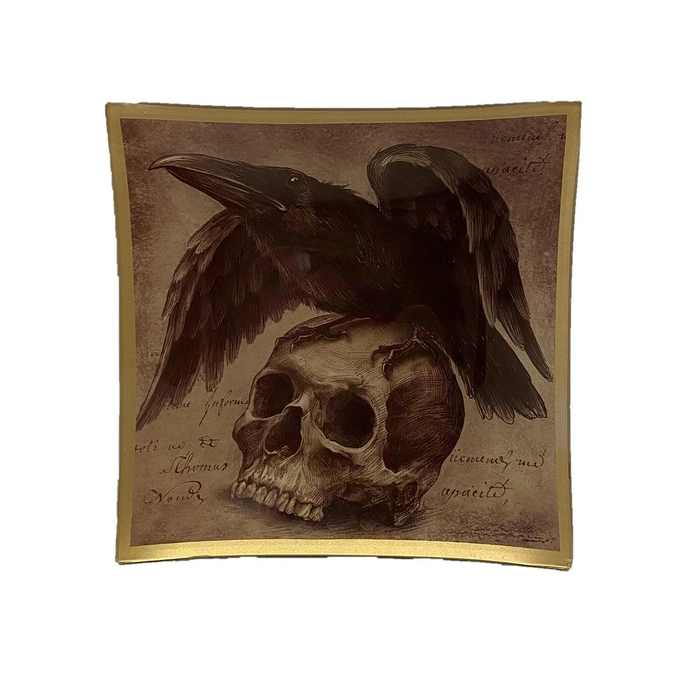 Way to celebrate CROW ON SKULL PLATE