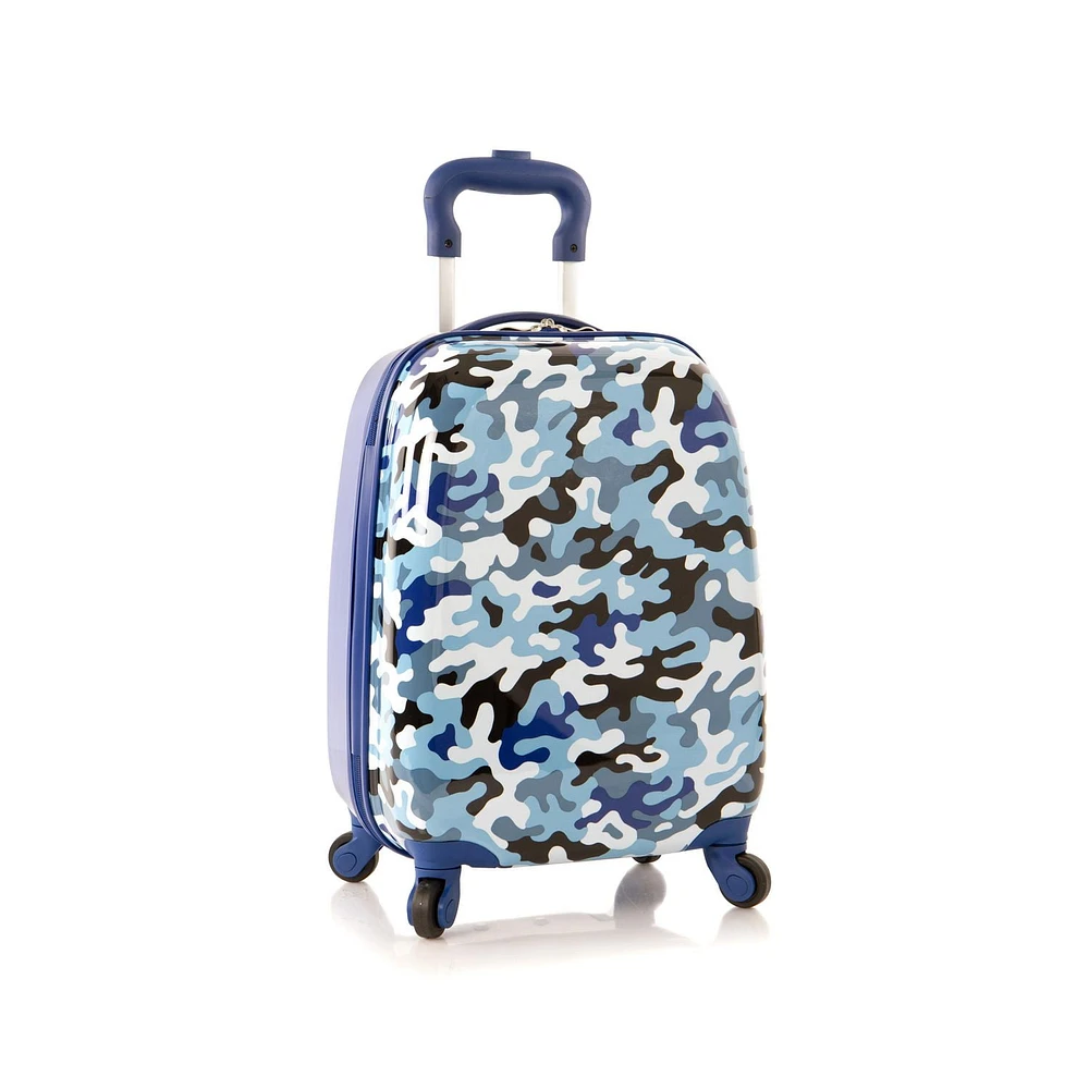 Blue Camo Kids Spinner Luggage, Blue Camo Spinner Luggage