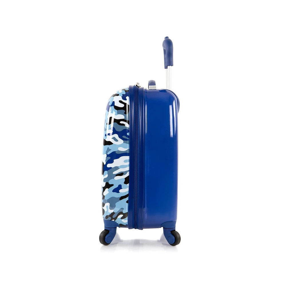 Blue Camo Kids Spinner Luggage, Blue Camo Spinner Luggage