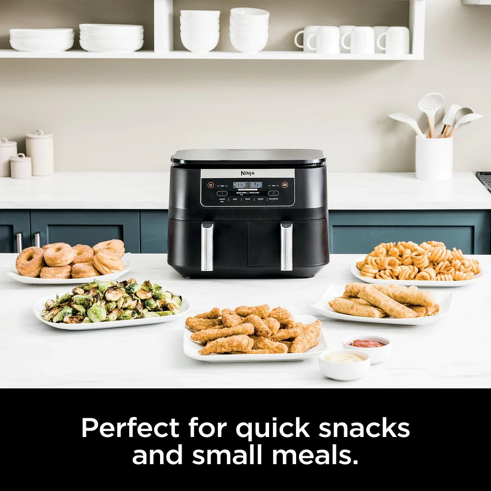 Ninja DZ090C Foodi 6-qt. 5-in-1 2-Basket Air Fryer with DualZone Technology, 2 Basket Air Fryer