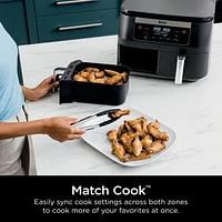 Ninja DZ090C Foodi 6-qt. 5-in-1 2-Basket Air Fryer with DualZone Technology, 2 Basket Air Fryer