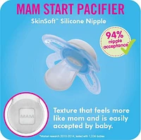 MAM Start Newborn Pacifiers (2 pack, 1 Sterilizing Pacifier Case), Newborn Baby Boy Pacifiers, Best Pacifier for Breastfed Babies, Self Sterilizing Baby Pacifier Case