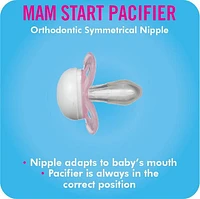 MAM Start Newborn Pacifiers (2 pack, 1 Sterilizing Pacifier Case), Newborn Baby Boy Pacifiers, Best Pacifier for Breastfed Babies, Self Sterilizing Baby Pacifier Case