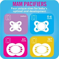 MAM Start Newborn Pacifiers (2 pack, 1 Sterilizing Pacifier Case), Newborn Baby Boy Pacifiers, Best Pacifier for Breastfed Babies, Self Sterilizing Baby Pacifier Case