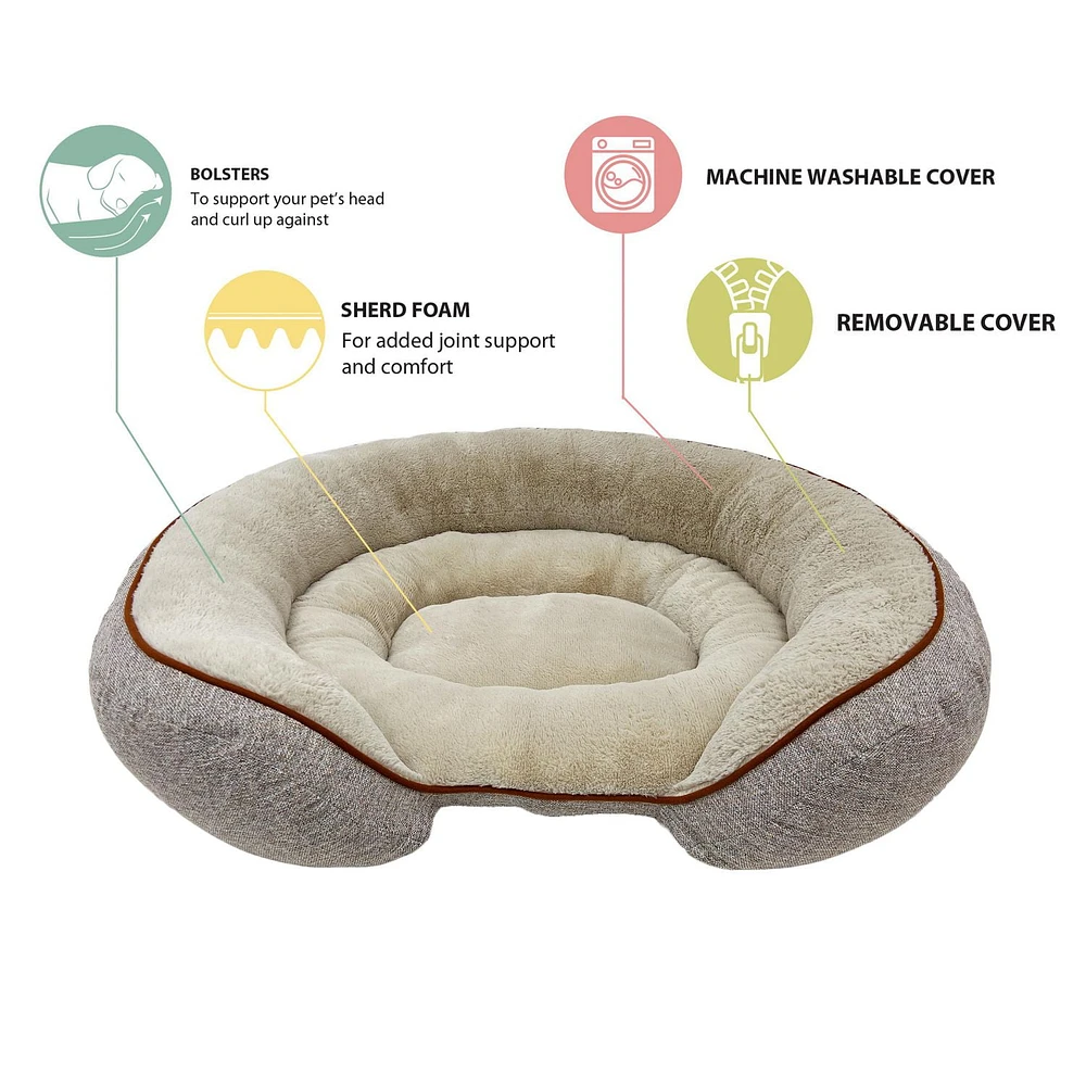 Vibrant Life 38in Large Orthopedic Oval Lounger Dog Bed