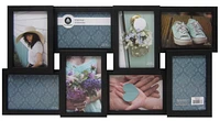 Hometrends 4x6 8-Opening Linear Gallery Collage Picture Frame, Black, 8 Opening Collage Black