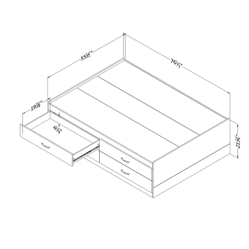 South Shore, Cosmos collection, Captain Bed with 4 Drawers