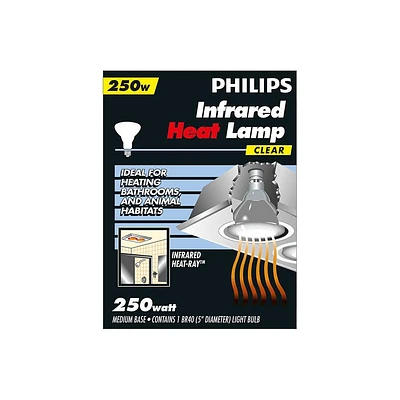 PHILIPS 250W BR40 Reflector Infrared bulb, INC 250W BR40 HEAT CLR