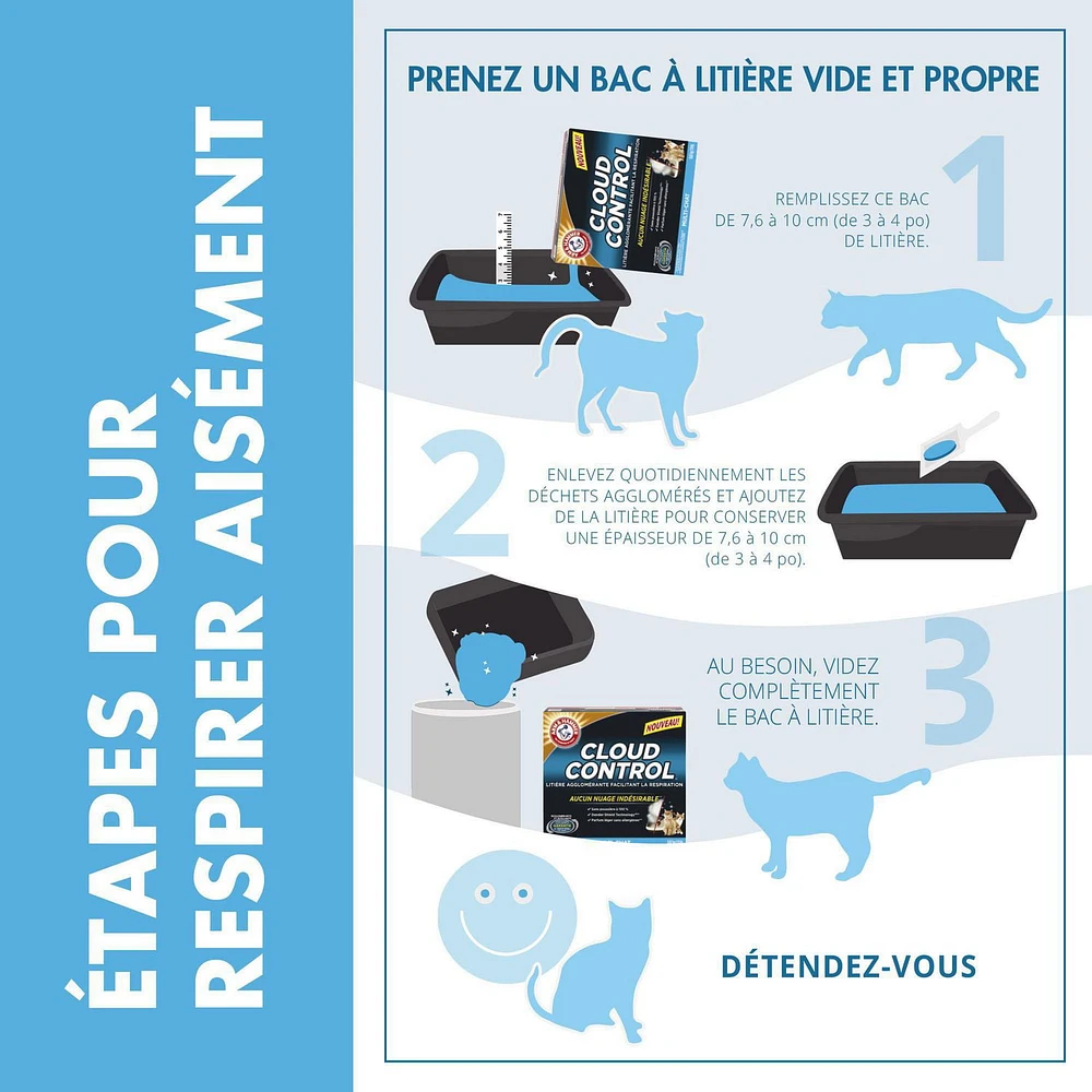 Arm & Hammer Cloud Control Litière agglomérante facilitant la respiration 8,62 kg