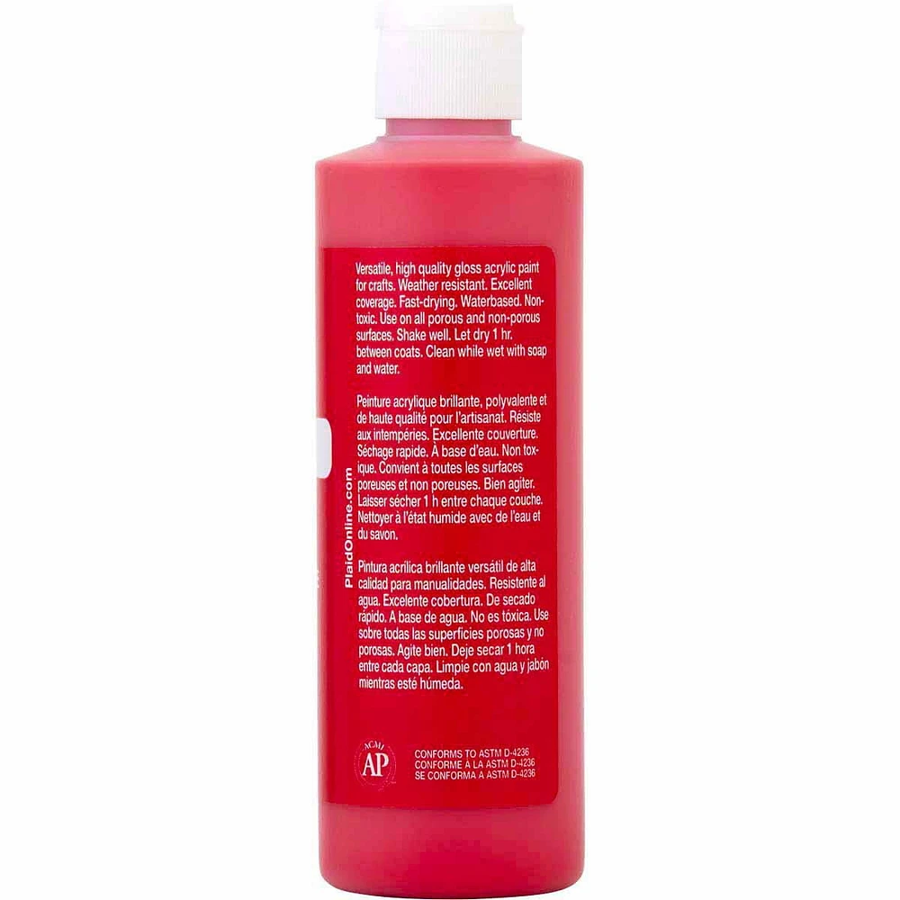 Apple Barrel 8 oz Bright Red, 8 oz Matte Acrylic Paint