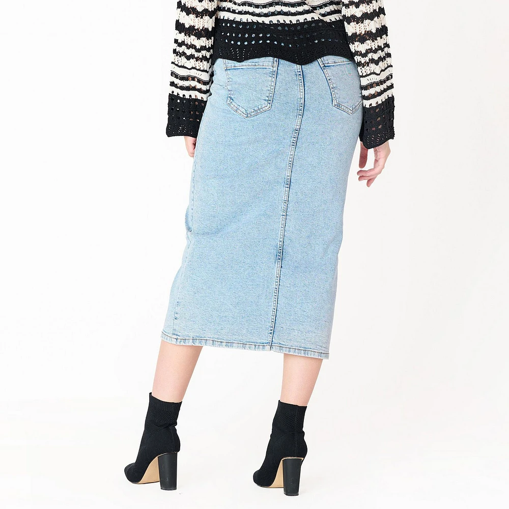 DV Denim maxi skirt with front slit