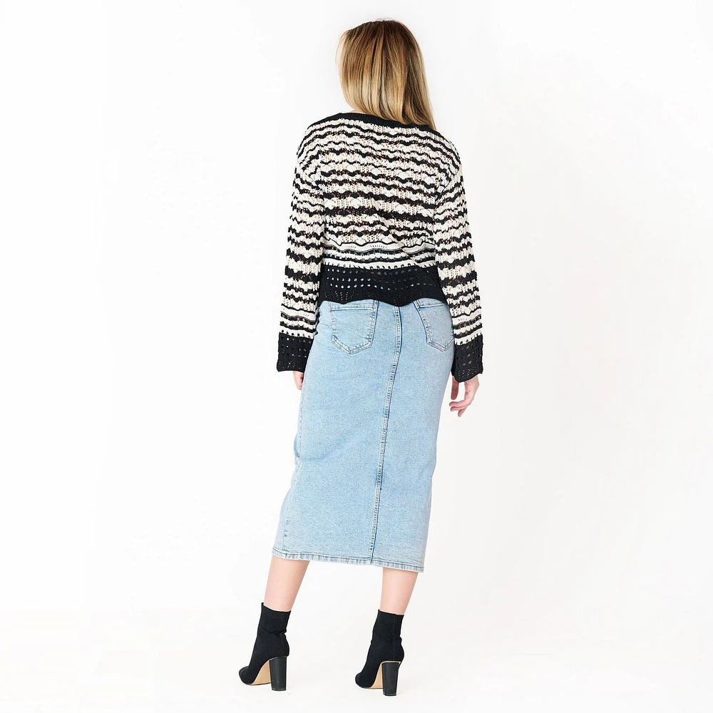 DV Denim maxi skirt with front slit