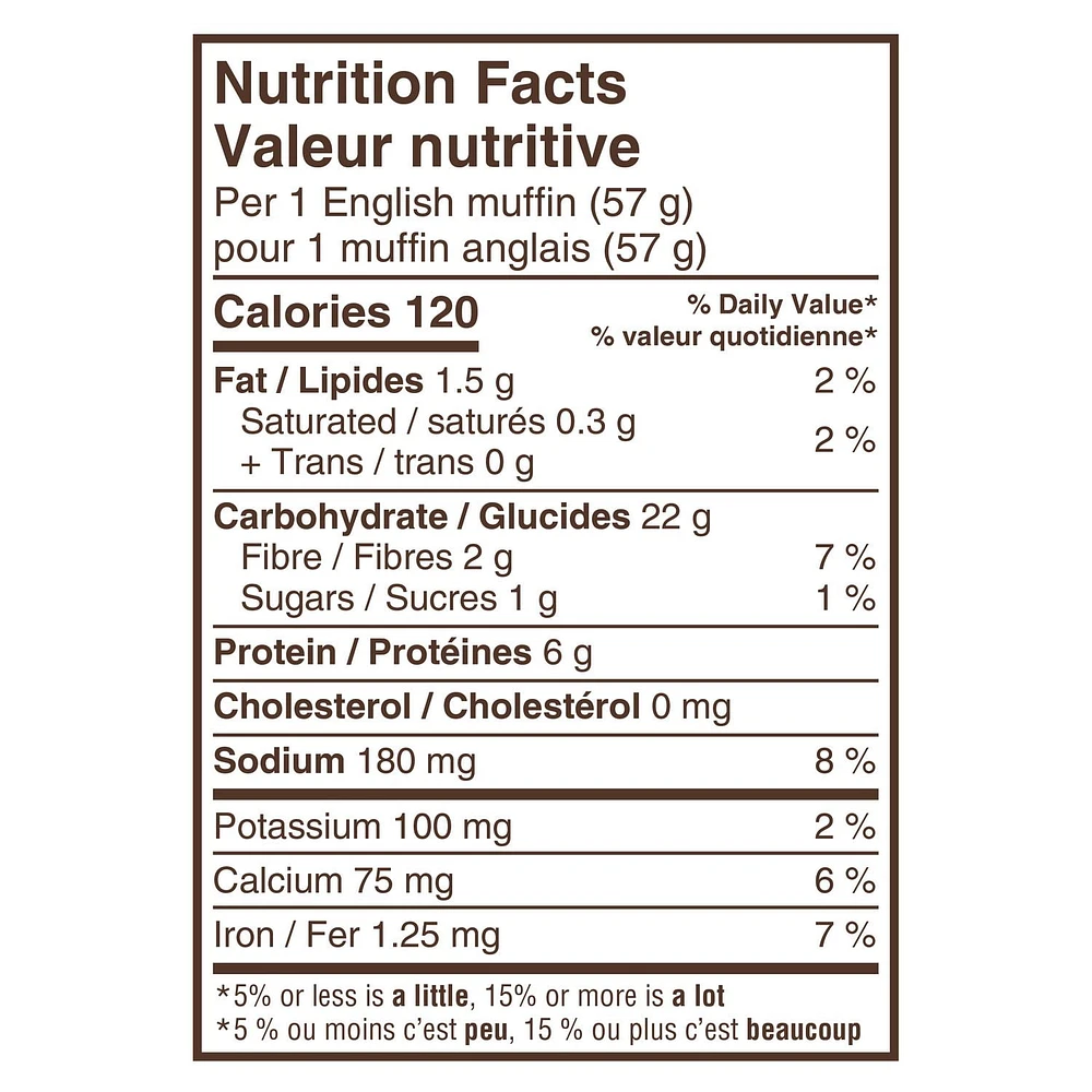 Dempster’s® Whole Grain English Muffins, Pack of 6; 342 g