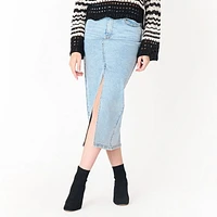 DV Denim maxi skirt with front slit