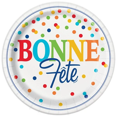 8 Unique Party Favors Bonne Fete 9" Plates