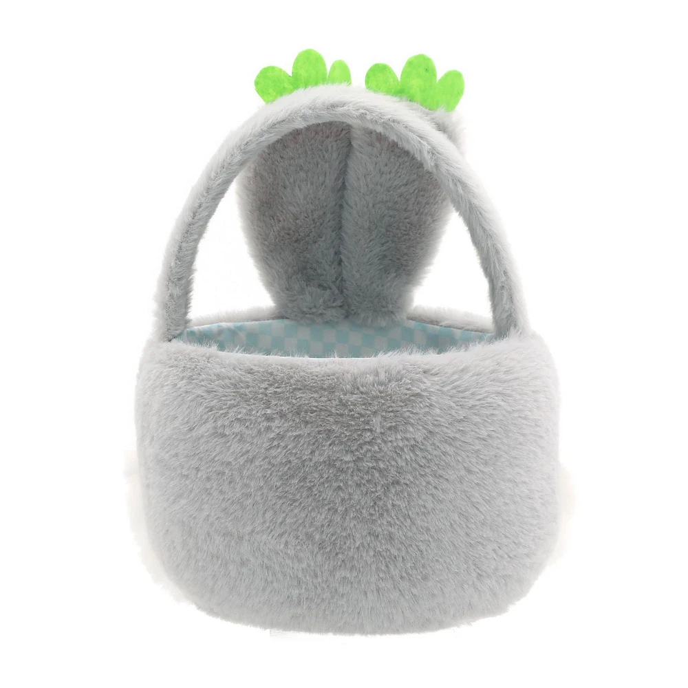 Way To Celebrate Chubby Cheek Plush Basket, Grey