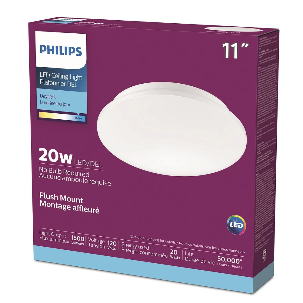 PHILIPS 11' 20W LED Intergrated Flush Mount Light, 1500 lumens, 5000K