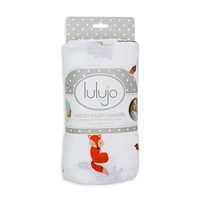 Lulujo - Baby Muslin Cotton Swaddle Blanket, Nursing/Stroller Cover