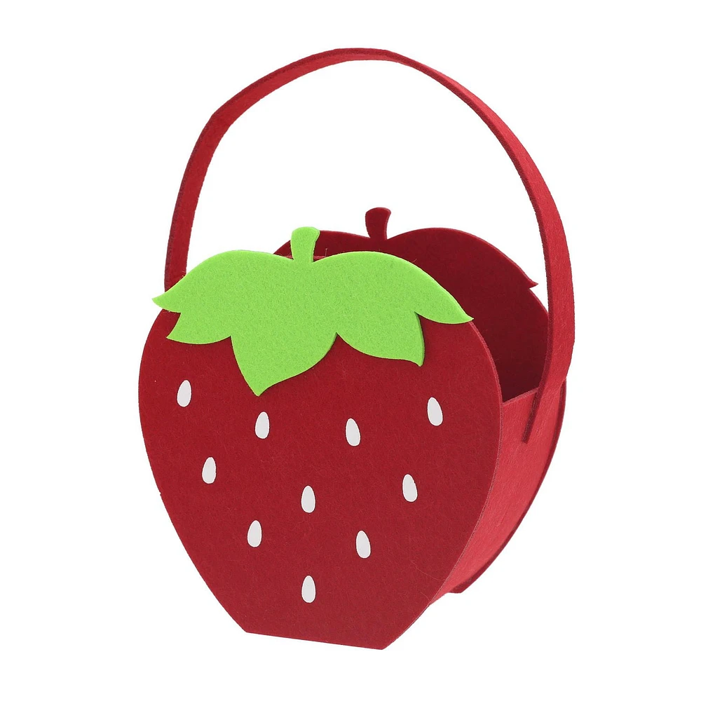 Way To Celebrate 3D Large Felt Basket, Strawberry