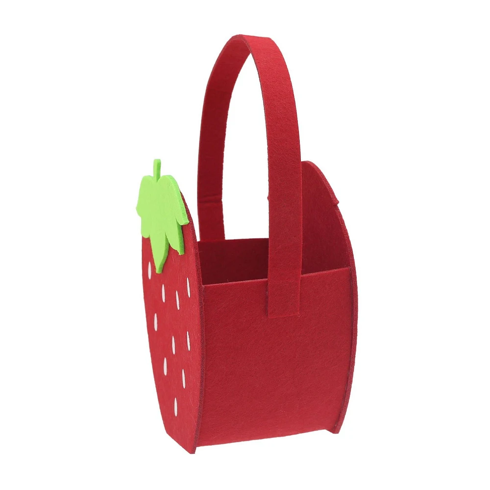 Way To Celebrate 3D Large Felt Basket, Strawberry