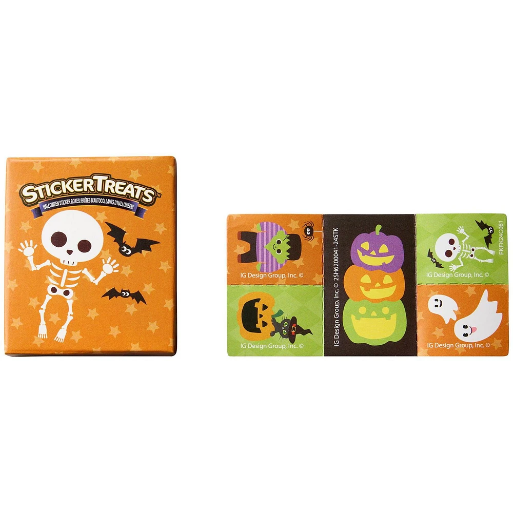 20CT Sticker Treat Boxes - Skeleton