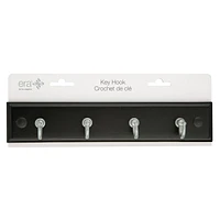 Era Classic Key and Hook Rail Black, 8.27 x 1.57x1.57 in.