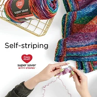 Red Heart® Super Saver® Bitty Stripes™ Yarn, Acrylic #4 Medium, 10oz/283g, 515 Yards