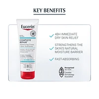 EUCERIN Complete Repair Moisturizing Cream for Dry to Very Dry Skin | Face & Body | 5% Urea Cream | Fragrance-free Cream | Non-Greasy Cream | Recommended by Dermatologists, 226g Tube