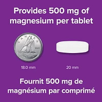 Webber Naturals Magnésium, Absorption accrue, 500 mg 60 comprimés