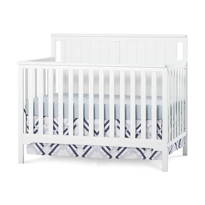 Child Craft Forever Eclectic Cottage Flat Top Convertible Crib, Matte White