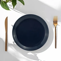 Mainstays Chiara Stoneware Round Navy 10.5" Dinner Plate, Color glaze with stoneware