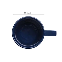 Mainstays Chiara Stoneware 16.5-oz Round Navy Mug, Color glaze with stoneware