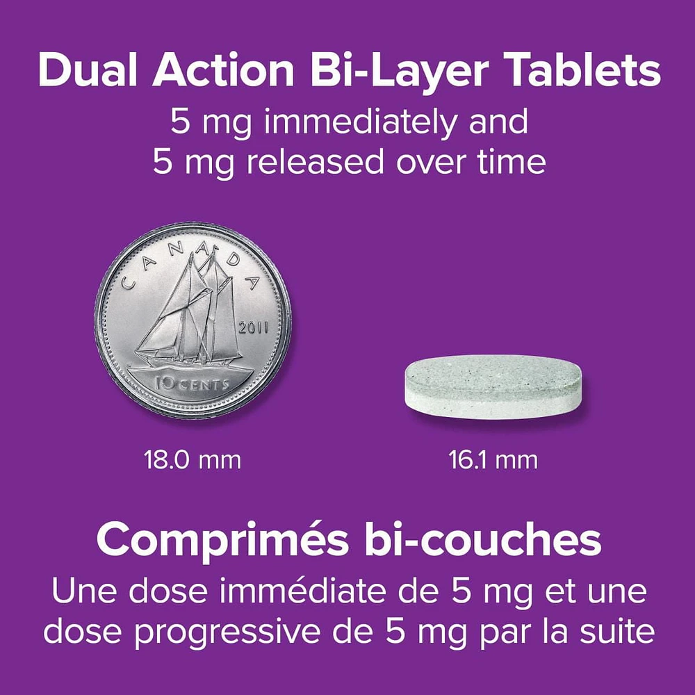 Webber Naturals Puissance maximale Mélatonine Libération double action, 10 mg 60 comprimés bi-couches