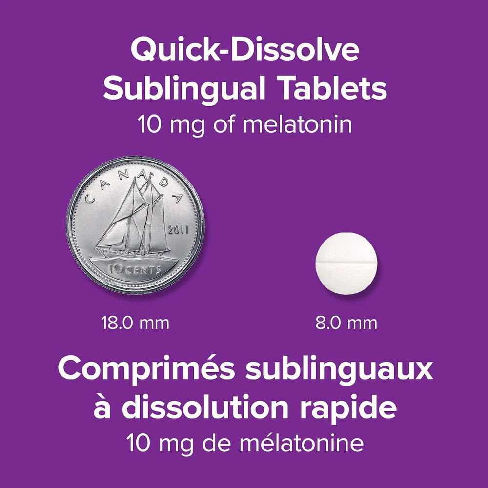 Webber Naturals® Melatonin Maximum Strength Quick Dissolve, 10 mg, 72 sublingual tablets, BONUS! 20% More