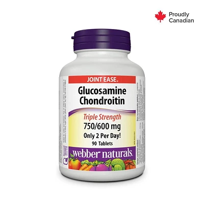 Webber Naturals® Glucosamine Chondroitin, Triple Strength, 750/600 mg, 90 tablets