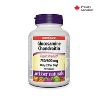 Webber Naturals® Glucosamine Chondroitin, Triple Strength, 750/600 mg, 90 tablets