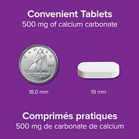 Webber Naturals Carbonate de Calcium 500 mg 250 comprimés