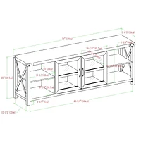 Modern Farmhouse Metal X TV Stand for TV's up to 78" - Reclaimed Barnwood