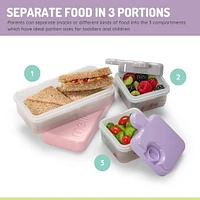 melii 2 Pack Puzzle Bento Box Container for Kids, 3 Compartments