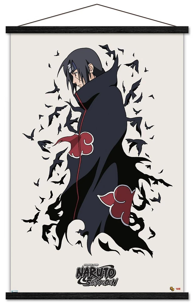 Naruto Shippuden – Itachi 22.375" x 34" Wall Poster with Beechwood Magnetic Frame, by Trends International