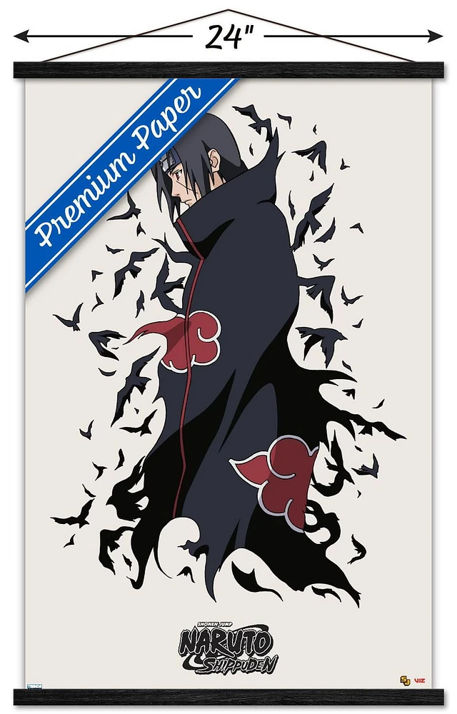 Naruto Shippuden – Itachi 22.375" x 34" Wall Poster with Beechwood Magnetic Frame, by Trends International