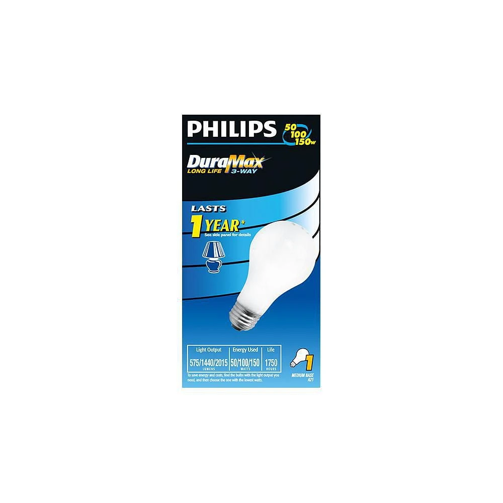 PHILIPS 50W/100W/150W A21 Medium Base Soft White 3-Way Bulb